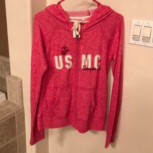 Pink USMC jacket with hoodie